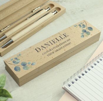 Personalised Botanical Wooden Pen And Pencil Set, 2 of 3