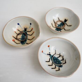 Mini Porcelain Teal Beetle Dish, 3 of 5