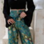 Turquoise Satin Wrap Around Trousers, thumbnail 3 of 6