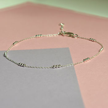 Delicate Silver Ball Chain Anklet, 4 of 6