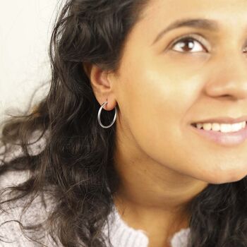 Sterling Silver 20mm Hoop Earrings, 3 of 4