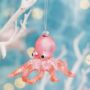 Wonderland Pink Glitter Octopus Bauble, thumbnail 1 of 2