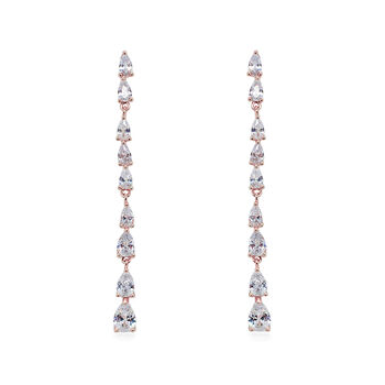 Paris Rhodium, Gold Or Rose Gold Plated Drop Earrings, 5 of 8