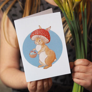Mushroom Bunny Easter Card, 2 of 3