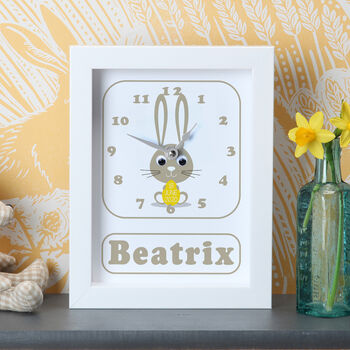 Personalised New Baby Bunny Clock, 3 of 12