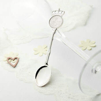 Personalised Silver Plated Lucky Sixpence Teaspoon, 7 of 11