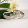 Bark Effect Wedding Rings In 18ct White Eco Gold, thumbnail 2 of 6