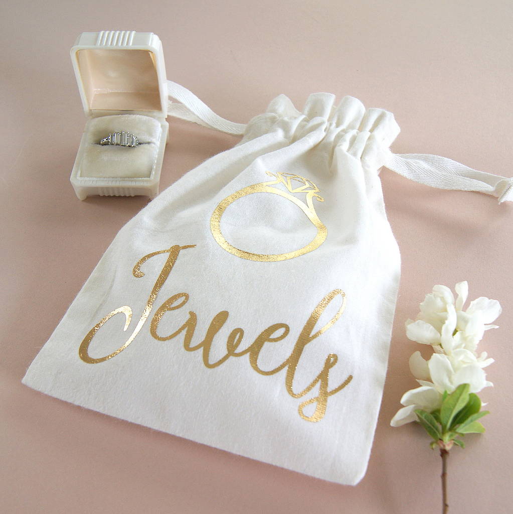 Brides Keepsake And Precious Jewellery Bag By The Hummingbird Card Company