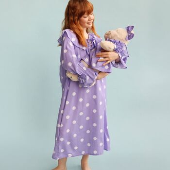 Louise Girls Nightdress Set With Matching Teddy Bear, 5 of 5