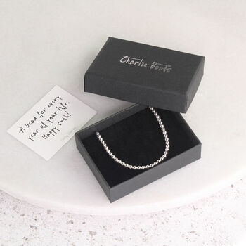 Sterling Silver 50th Birthday 50 Beads Slider Bracelet, 4 of 11