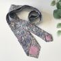 Liberty Tie In Blue Pink Strawberry Thief Birds Motif, thumbnail 4 of 5