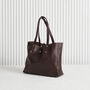 Buttery Soft Leather Tote Bag Dark Brown With Optional Personalisation, thumbnail 2 of 5