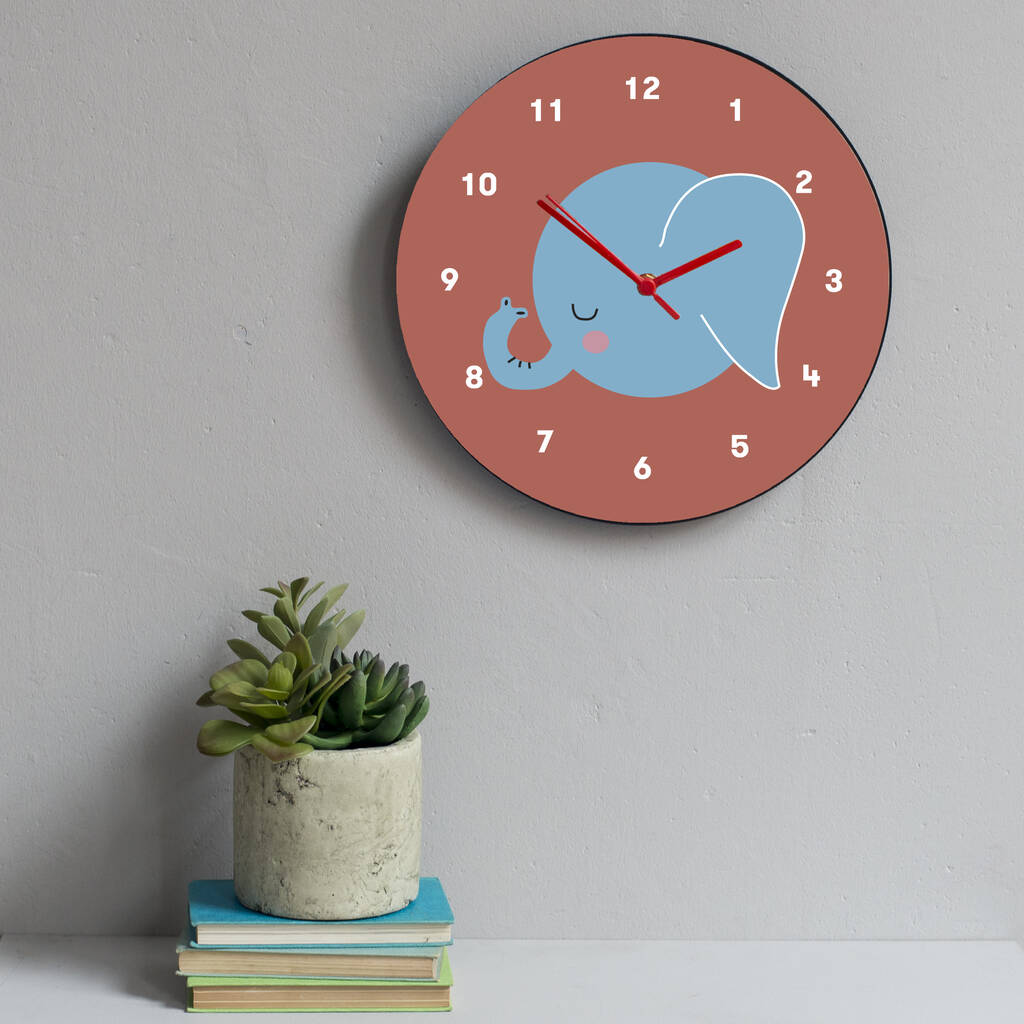 Personalised Childrens Elephant Wall Clock By Karin Åkesson Design
