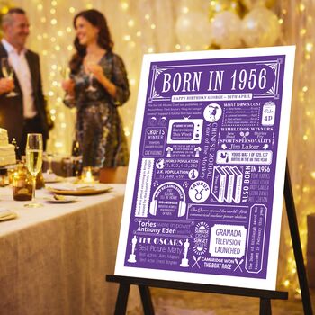 1956 Personalised 70th Birthday Fact Print Gift, 11 of 11