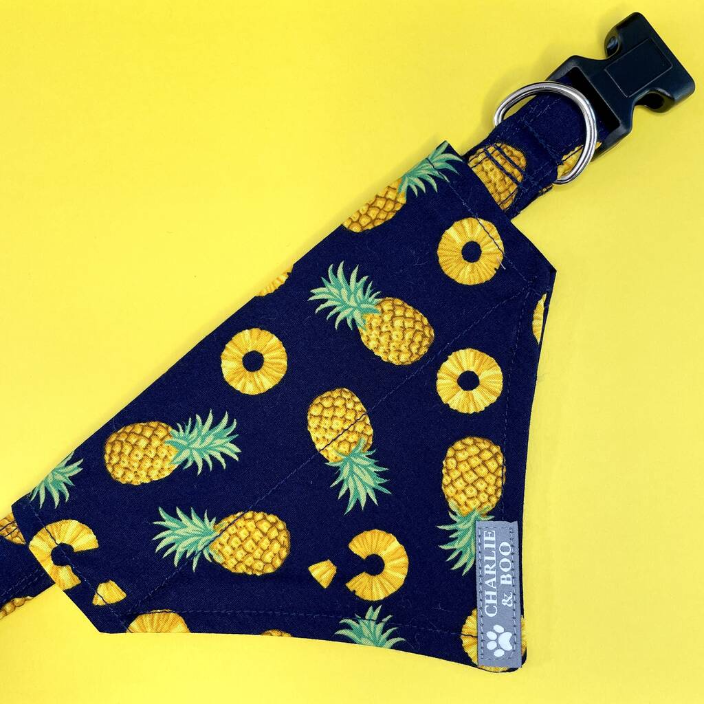 Navy Pineapple Dog Bandana By Charlie and Boo