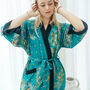 Emerald Green Batik Kimono Robe, thumbnail 1 of 9