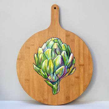 Hand Painted Artichoke Design Wooden Board, 2 of 7