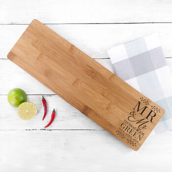 Personalised Mr And Mrs Bamboo Serving Board, 4 of 5