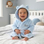 Personalised Blue Baby Dressing Gown With Ears On Hood, thumbnail 1 of 6