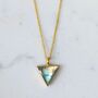 The Triangle Labradorite Necklace, Gold Plated, thumbnail 1 of 7