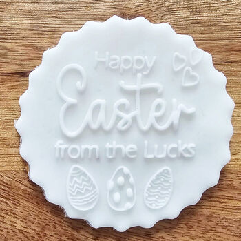 Personalised Happy Easter Debosser Stamp For Cakes Cupcake Icing Decoration, 4 of 6