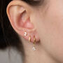 Dainty Gold Earring Set, Small Huggie Hoops, Free Personalisation, thumbnail 1 of 6