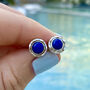 Maya Lapis Lazuli Stud Earrings Silver Or Gold Plated, thumbnail 4 of 12