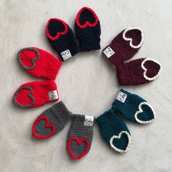 Child's Heart Tipped Handmade Mittens, 7 of 12