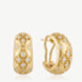 Gold Vintage Style Hydrangea Hoop Earrings, thumbnail 3 of 7