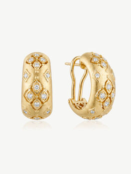 Gold Vintage Style Hydrangea Hoop Earrings, 3 of 7