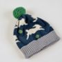 Dark Bunny Rabbit Adult Lambswool Knitted Bobble Hat, thumbnail 4 of 7