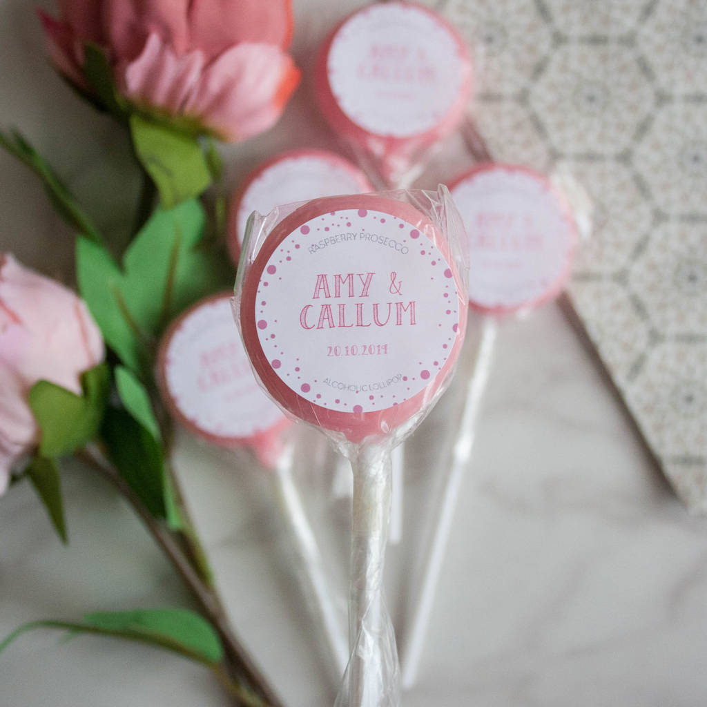 Personalised Polka Dot Wedding Favour Lollipops By Holly's Lollies 