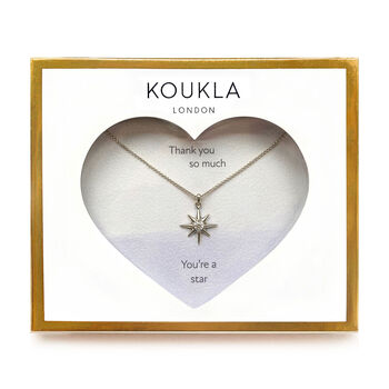 Shining Star Thank You Necklace Silver, 3 of 5