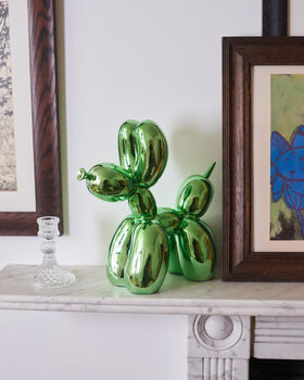 Electro Plated Green Balloon Dog Figure, 6 of 7