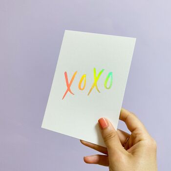 Hugs And Kisses 'Xoxo' Foil Card With Confetti Envelope, 5 of 5
