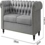 Large Two Seater Chesterfield Style Button Back Sofa, thumbnail 7 of 12