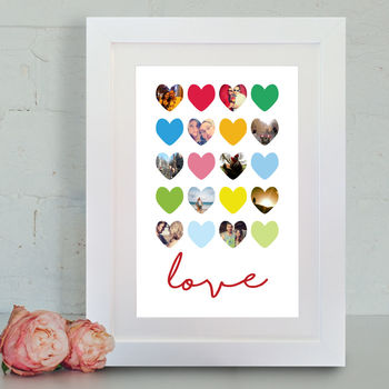 Personalised Love Hearts Framed Photo Print, 2 of 2