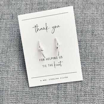 Bridesmaid Thank You Gift Knot Bar Earrings, 4 of 4