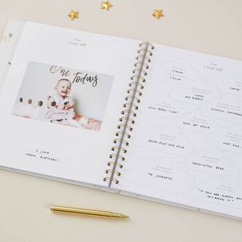 Floral Baby Memory Book, Luxury Baby Record And Keepsake Journal, 8 of 12