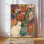 Cat And Vase Still Life Art Print, thumbnail 1 of 4