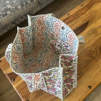 Tote Bag, Beach Bag, Block Print Indian Handbag, Multicolour, 5 of 13