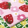 Luxury Thick Absorbent Strawberry Bathroom Mat, thumbnail 2 of 8