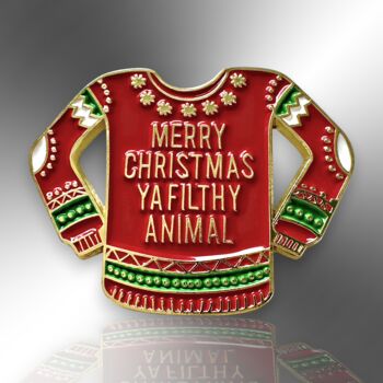 Merry Christmas Ya Filthy Animal Christmas Jumper Pin, 4 of 9