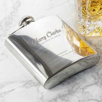 Best Man 'For Before The Speech' Hip Flask, 5 of 7