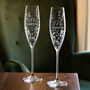 Personalised Set Of Two Floral Crystal Champagne Flutes, thumbnail 1 of 10