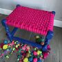 Upcycled 70's Woven Stools With Felted Merino Wool, thumbnail 12 of 12