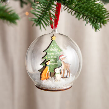 Woodland Animals Baby Details Bauble, 2 of 7