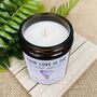 Personalised Love's An Adventure Valentines Candle, thumbnail 2 of 4
