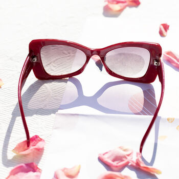 Red Chunky Triangle Cat Eye Sunglasses, 2 of 3