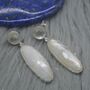 Mother Of Pearl Earrings: Doublet, White Gemstone Drop, thumbnail 4 of 6